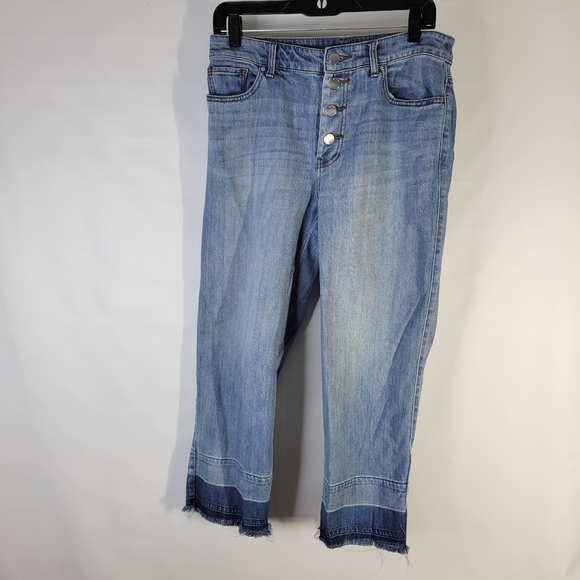 Chico's Denim - Chicos Wide Leg Crop Button Fly Denim Size 6/0.5